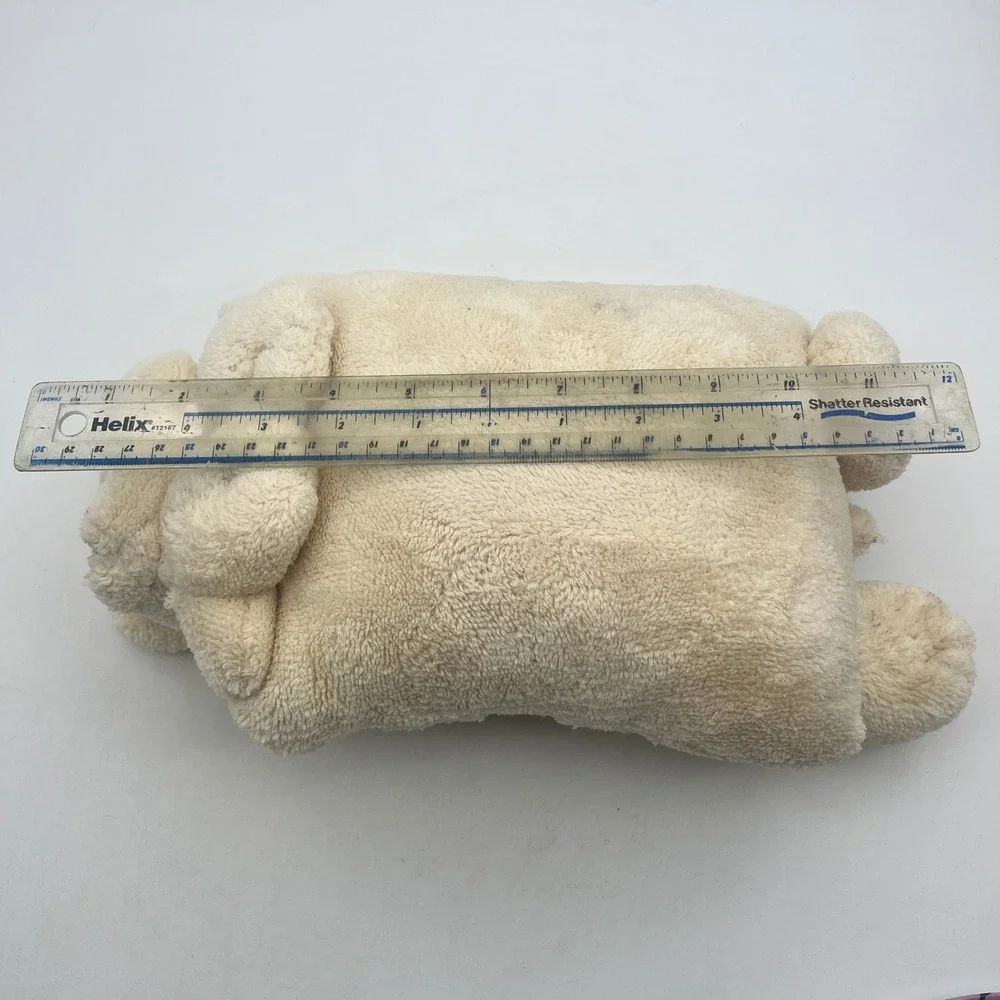 Ellis by Plush Image Cream Teddy Bear Pillow Pet Sherpa Fleece Plush 12 Inch